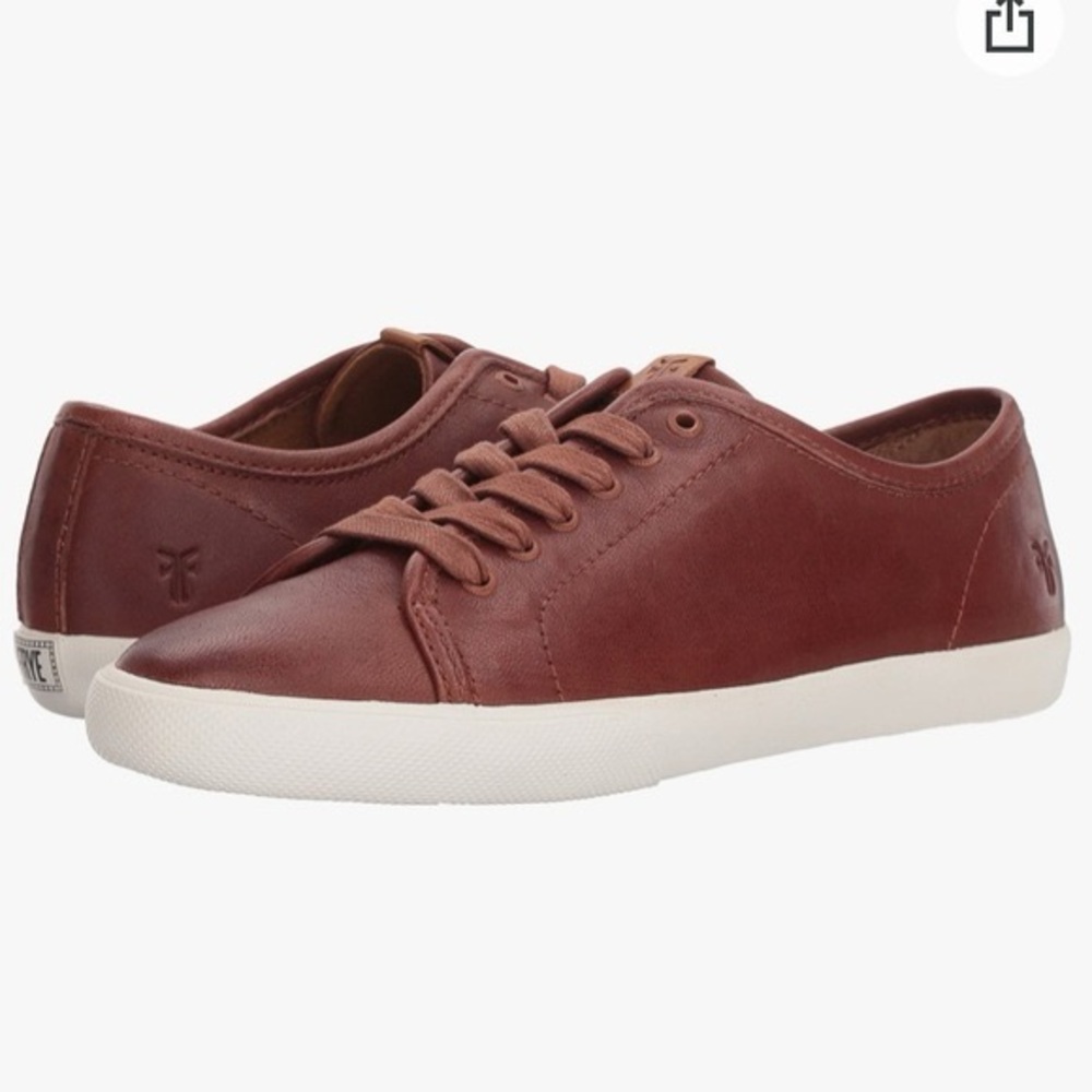 Frye Maya Cognac Brown Leather Sneakers